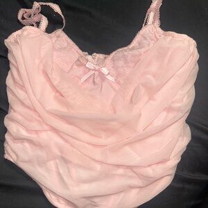 Windsor Pink Lace Crop Top